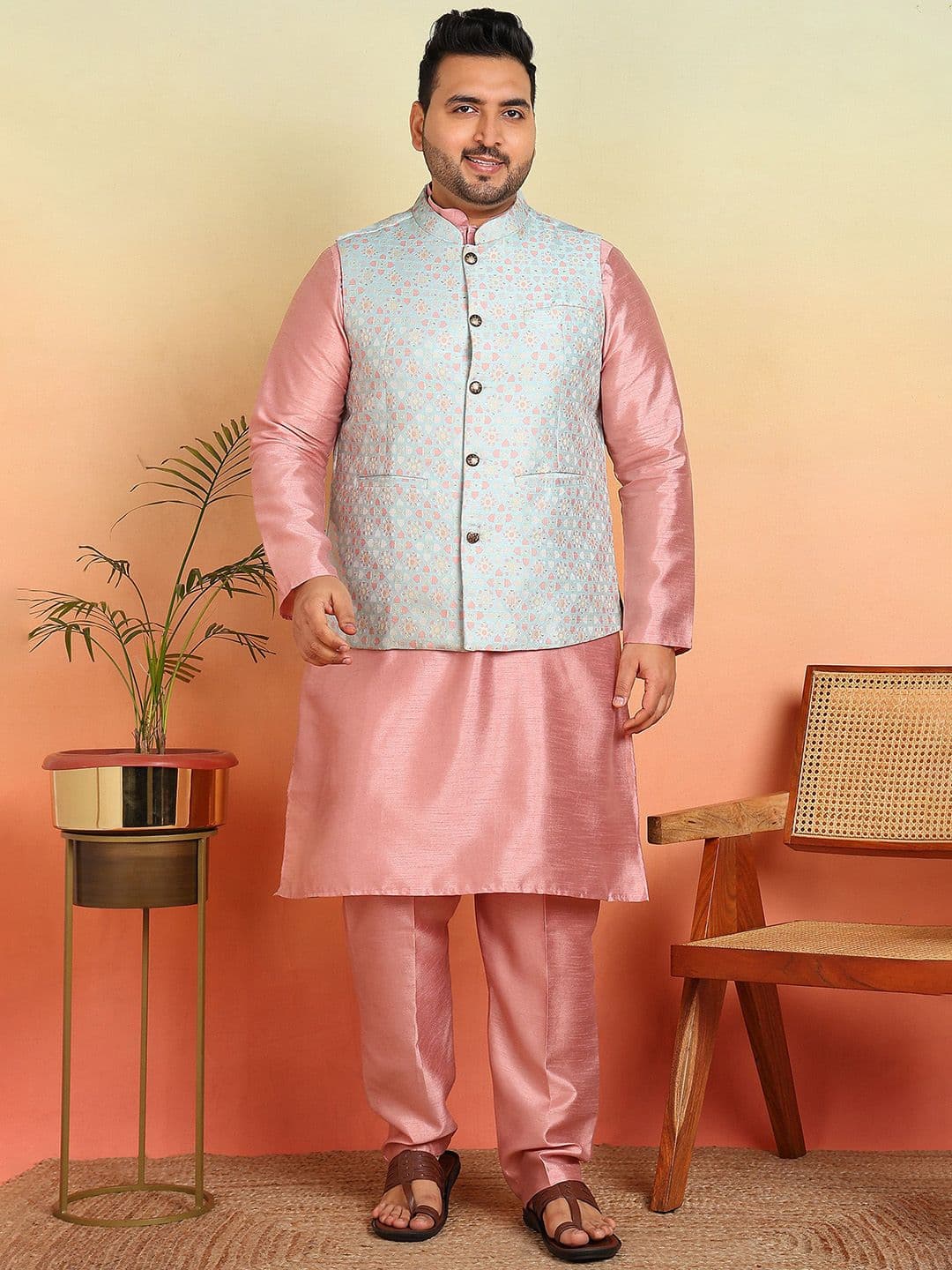 Sztori Woven Design Nehru Jacket - view 1