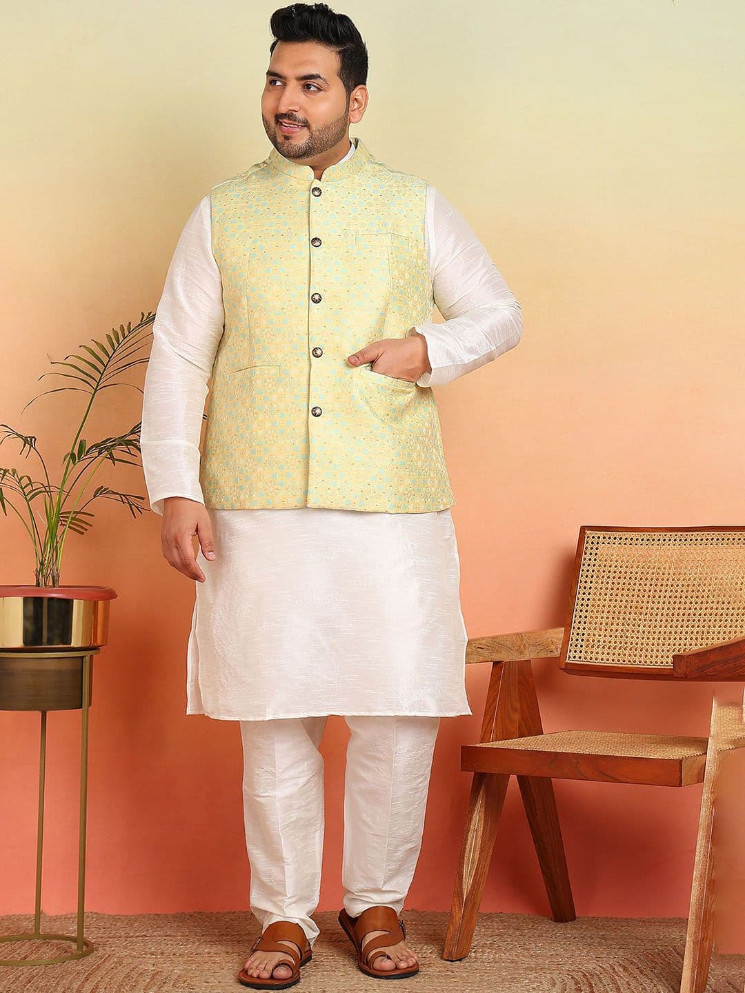 Sztori Woven Design Nehru Jacket - view 1