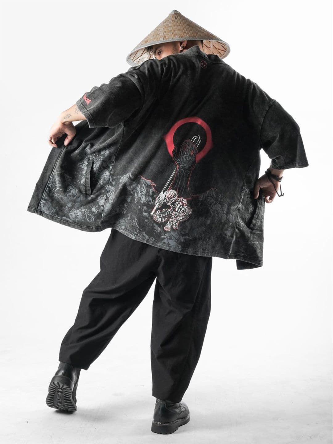 Xenpachi Berserk Anime Curse Printed Cotton Kimono - view 1