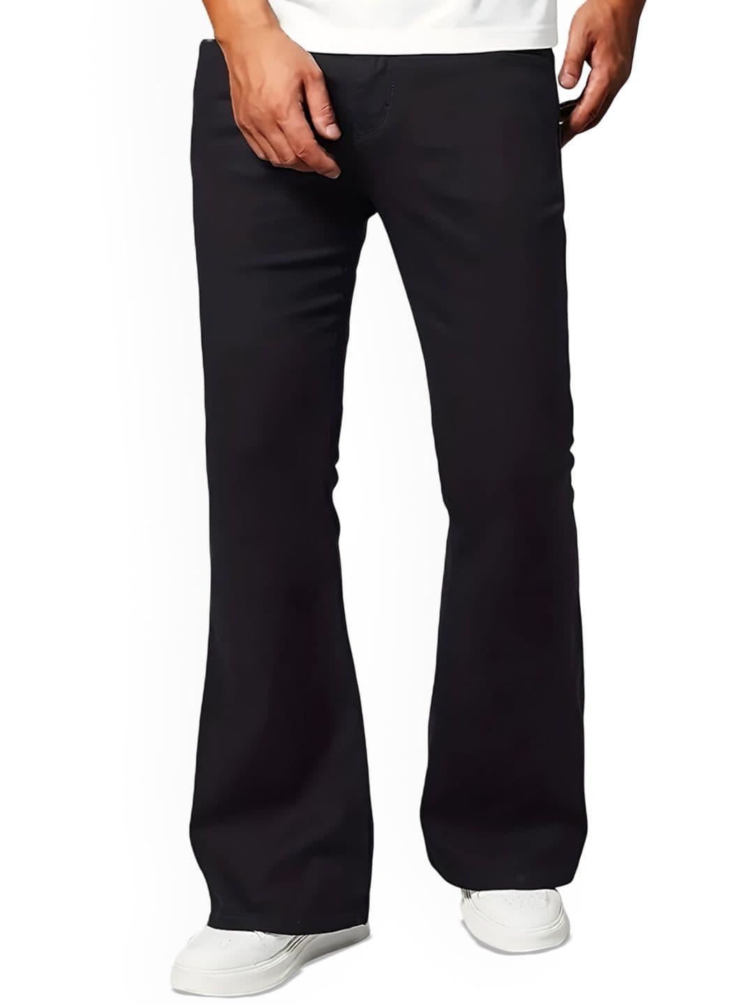 THIRD QUADRANT Men Loose Bootcut Mid-Rise Low Distress Jeans - view 1