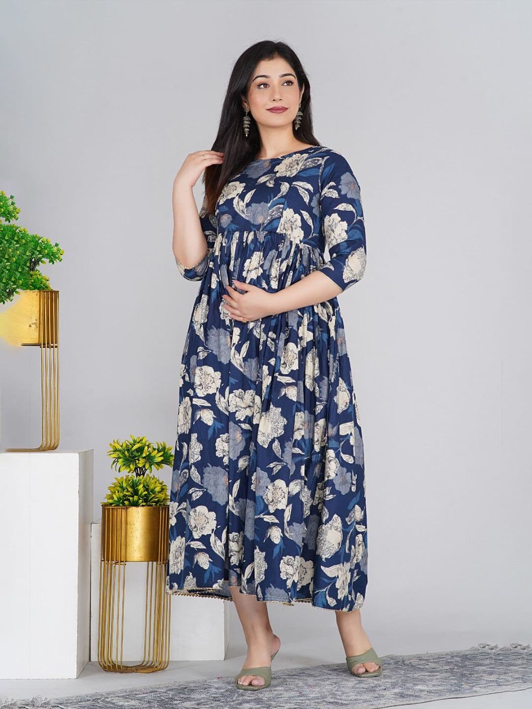 RANGEELO JAIPUR Women Floral Printed Maternity Anarkali Kurta - view 1