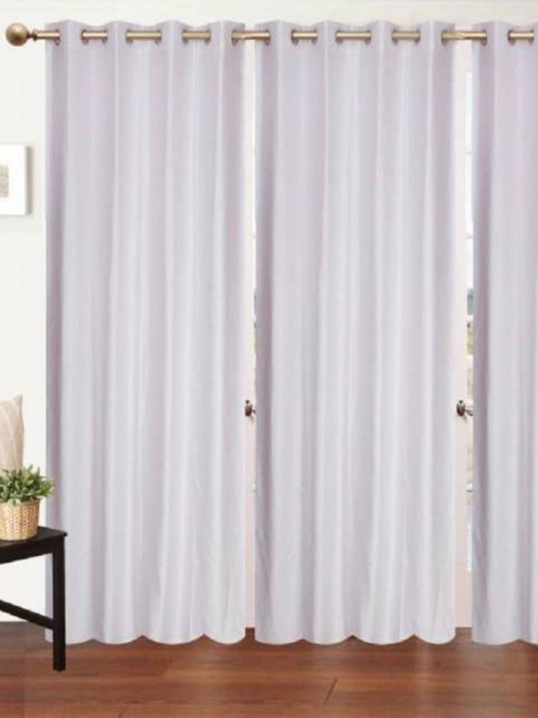 BELLA TRUE White 3 Pieces Eyelet Fitted Long Door Curtains - view 1