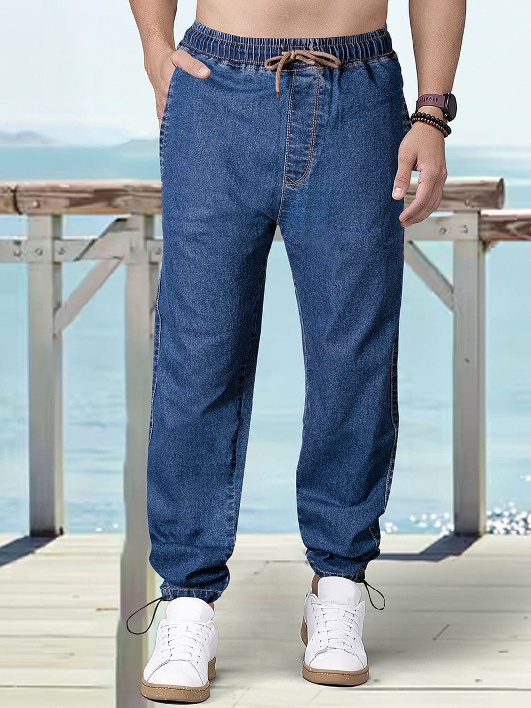 RIG BONE Men Comfort Fit Mid-Rise Stretchable Denim Jogger Jeans - view 1