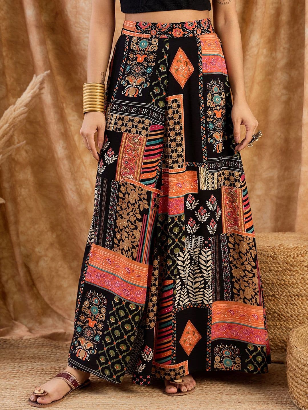 InWeave Women Geometric Printed A-Line Maxi Skirt - view 1