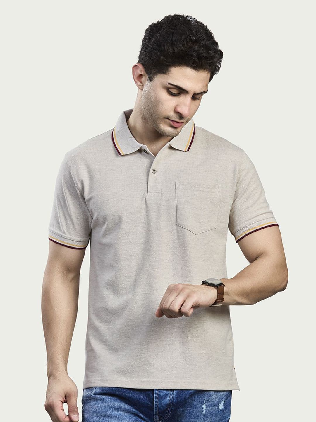 BE POSITIVE Men Polo Collar Neck T-shirt - view 1