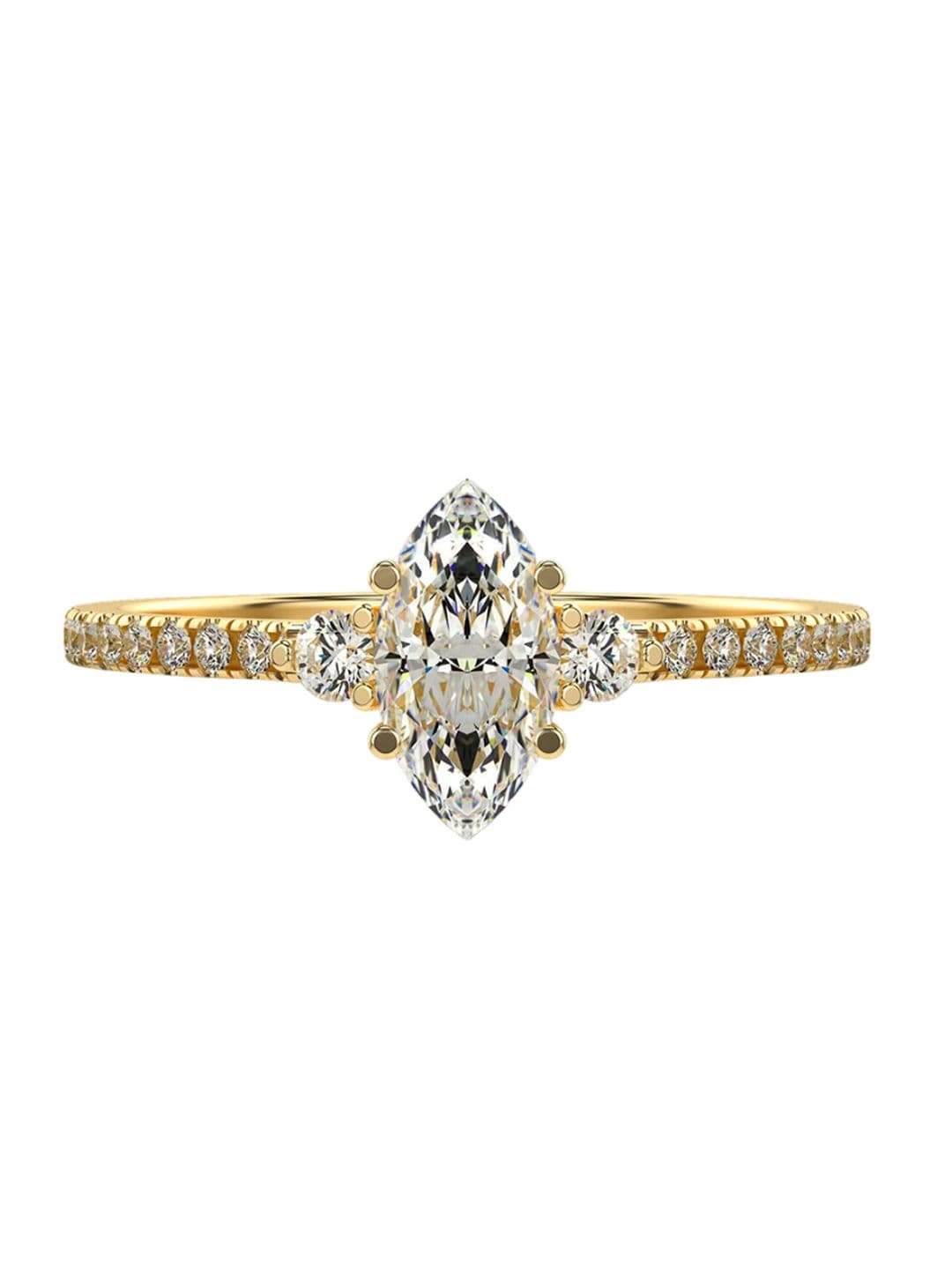 VALANOVA Women Sterling Silver Plated With Gold & Certified Lab Grown Diamond Ring 0.66cts - view 1