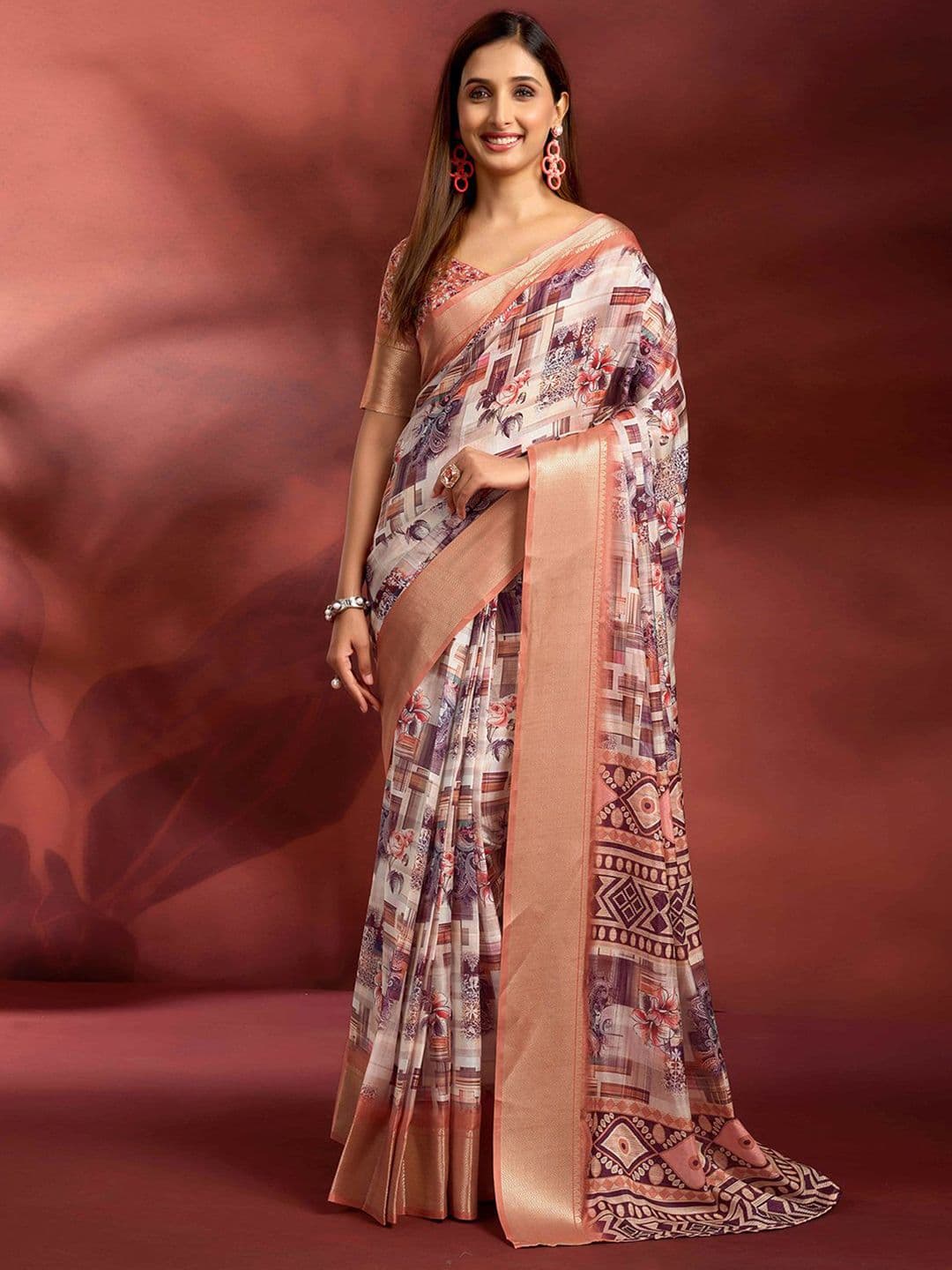 Mitera Ethnic Motifs Zari Ready to Wear Saree - view 1