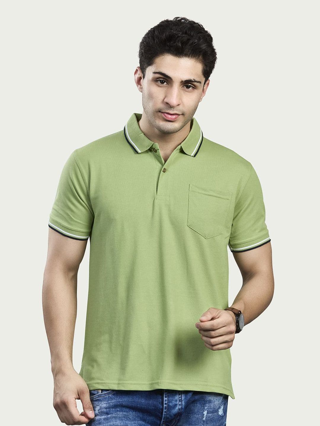 BE POSITIVE Men Regular Fit Polo Collar T-shirt - view 1