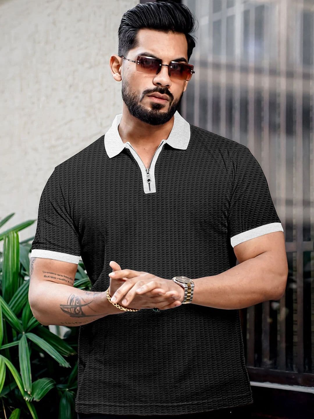 KAJARU Men Polo Collar Pockets T-shirt - view 1