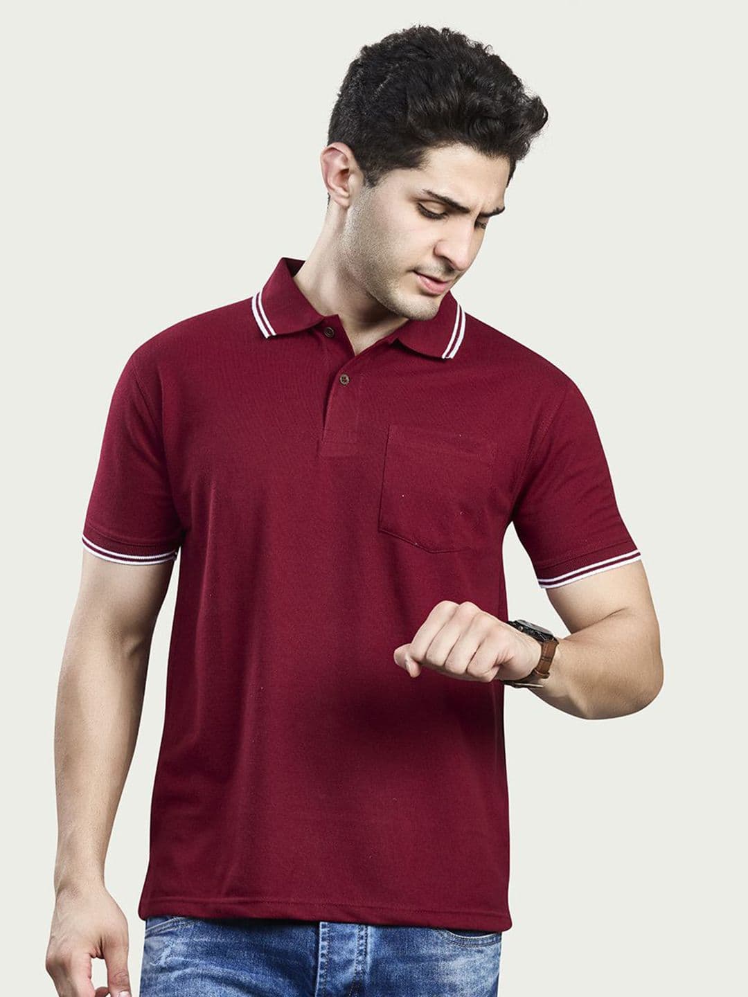 BE POSITIVE Men Polo Collar T-shirt - view 1