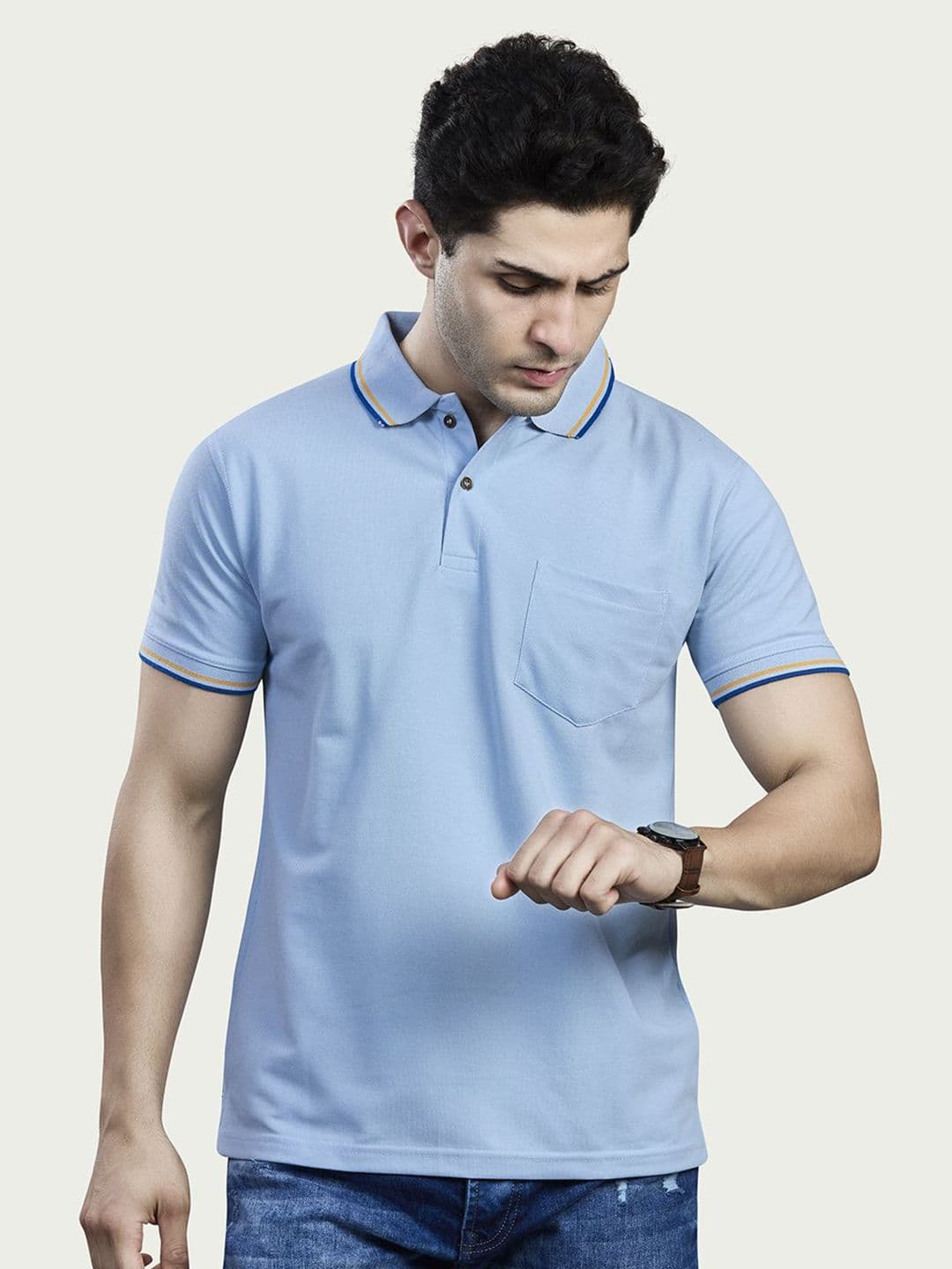 BE POSITIVE Men Polo Collar T-shirt - view 1