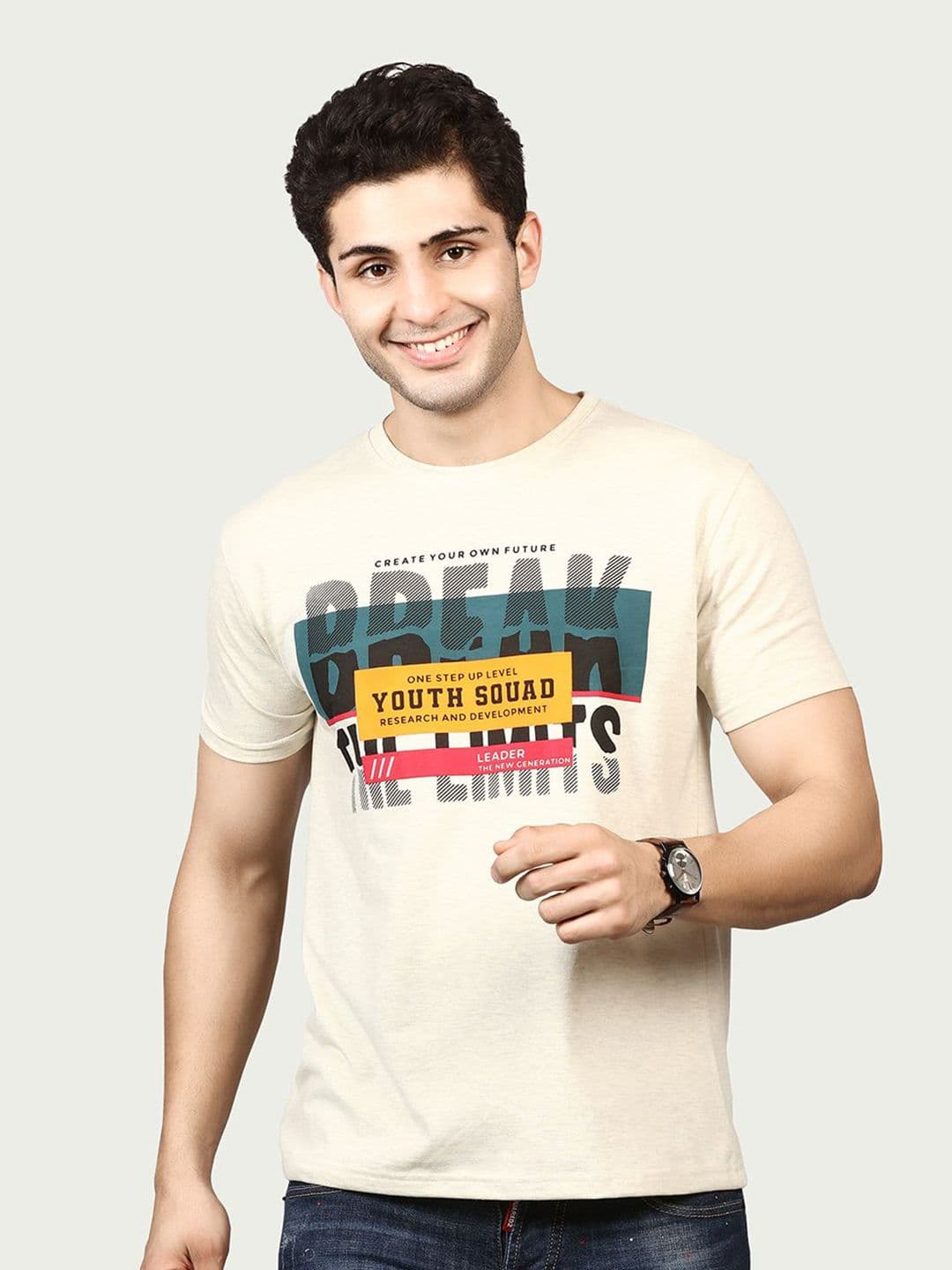 BE POSITIVE Men Typography Printed T-shirt - view 1