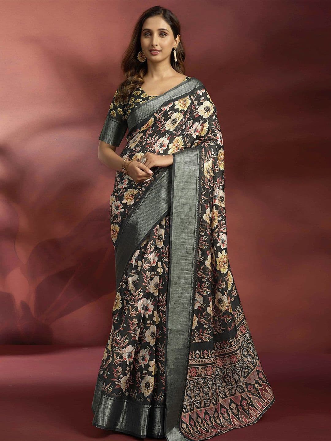 Mitera Floral Zari Ready to Wear Saree - view 1