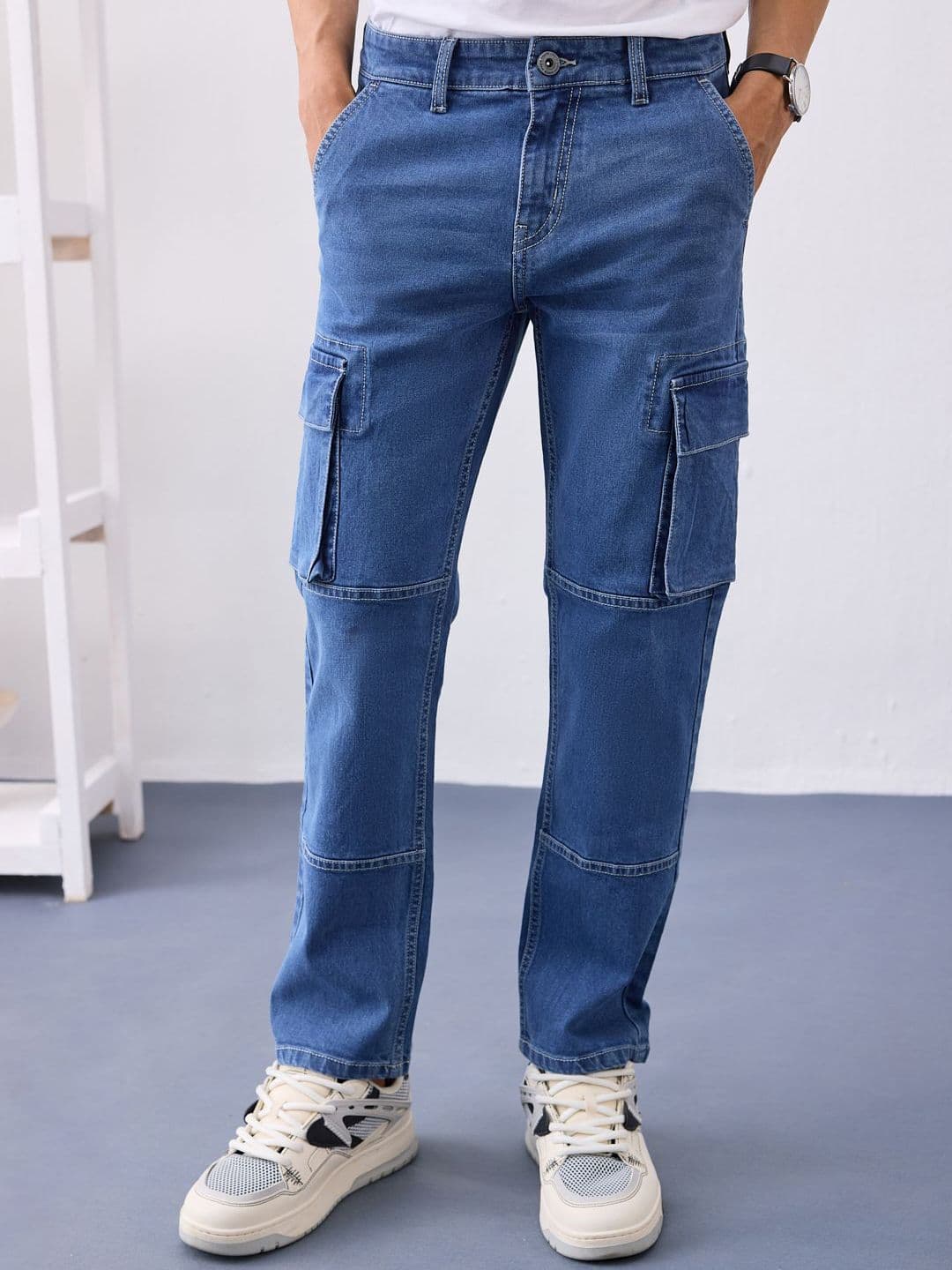 UNSTD Men Straight Fit Cargo Jeans - view 1