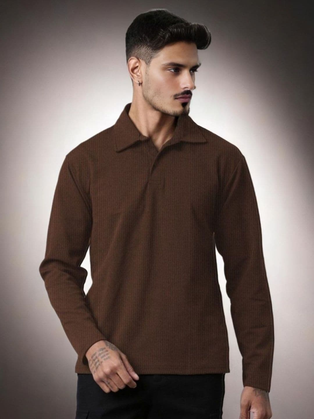 Moda Rapido Self Design Polo Collar T-shirt - view 1