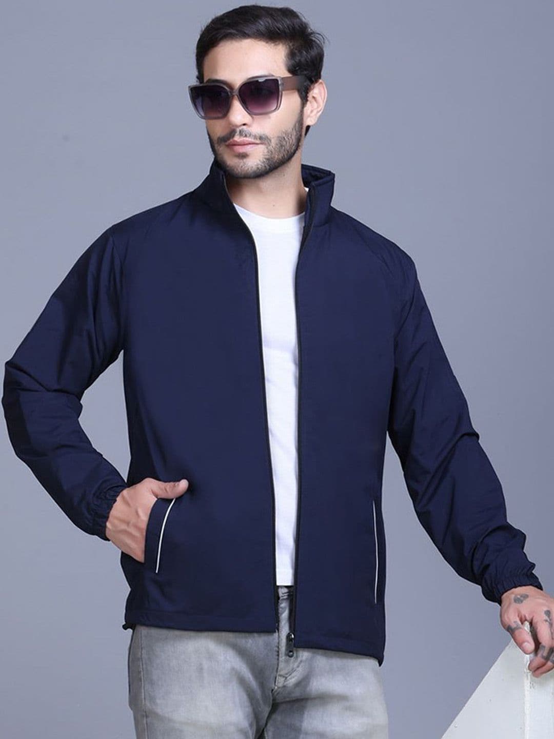 TFA THE FASHION ADDICTION Men Long Sleeves Mock Collared Toggled Hem Zipper Windcheater - view 1