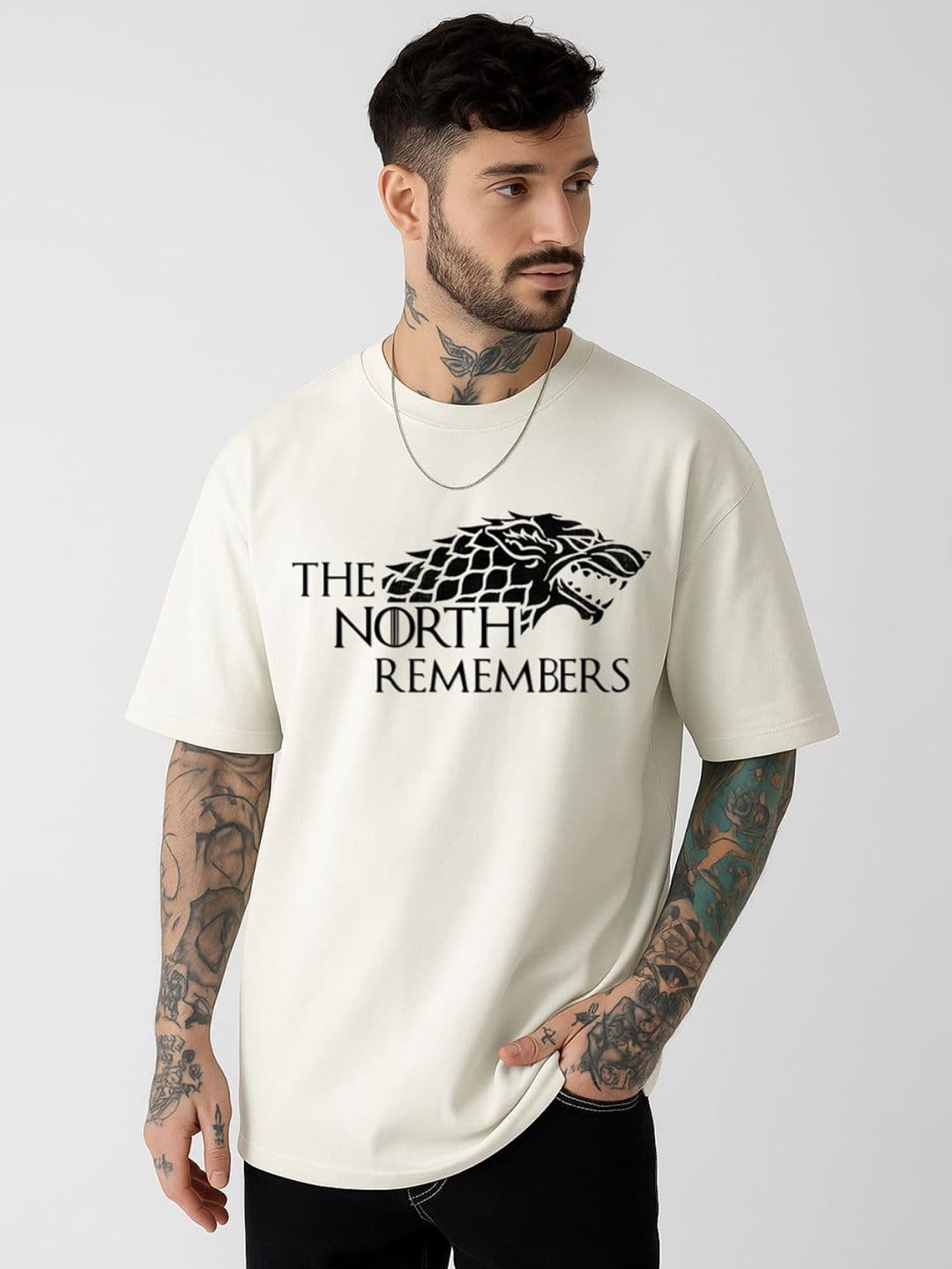 Be Crazy Men Game Of Thrones Typography Printed Round Neck Cotton Oversized T-shirt - view 1