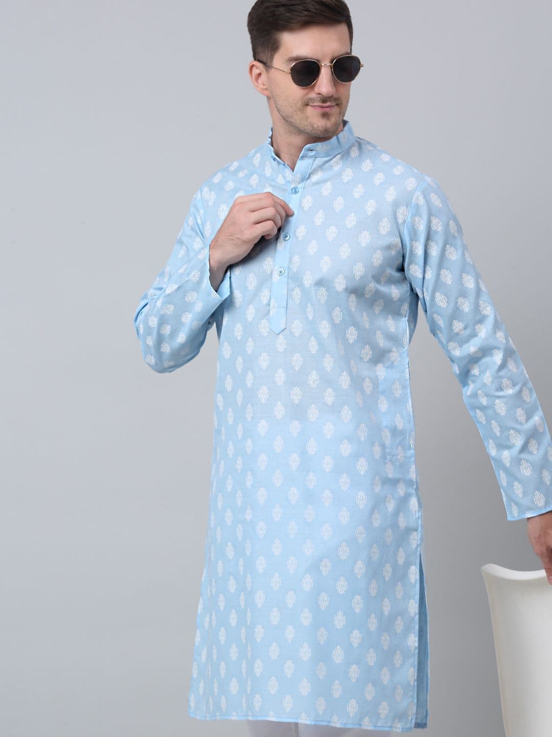 Jompers Floral Printed Mandarin Collar Straight Kurta - view 1