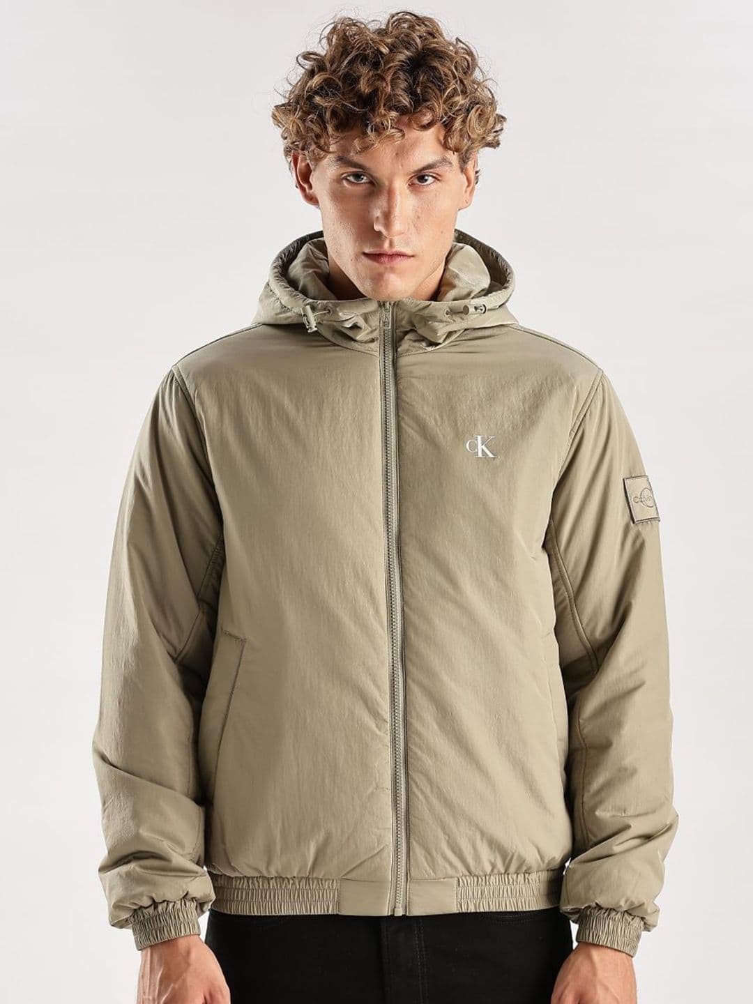 Calvin Klein Jeans Hooded Open Front Jacket - view 1
