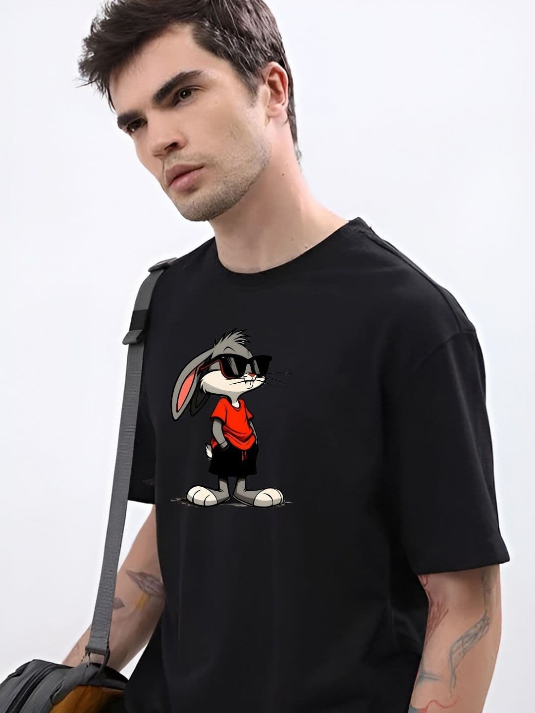 KAIDO Graphic Printed Drop-Shoulder Sleeves Oversized Cotton T-shirt - view 1