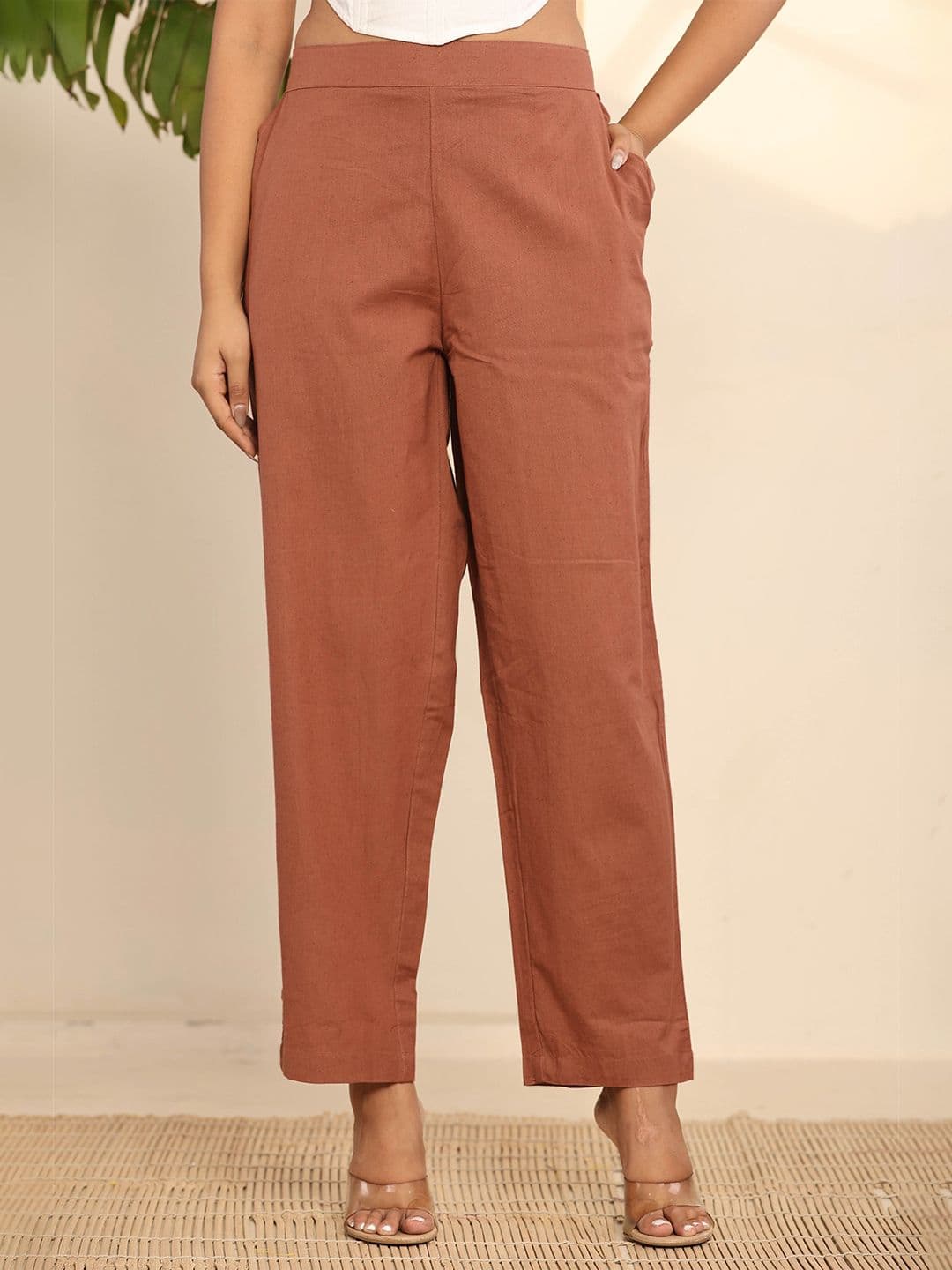HERE&NOW Women Solid Flared Ethnic Palazzos - view 1