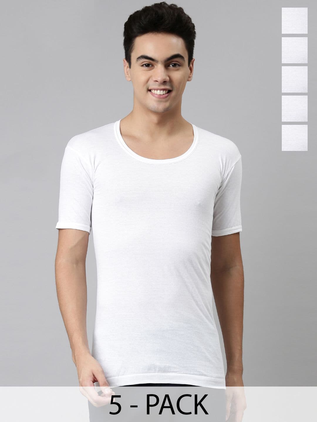 Dixcy Scott Josh Men Pack Of 5 Breathable Cotton Short Sleeves Vest - view 1