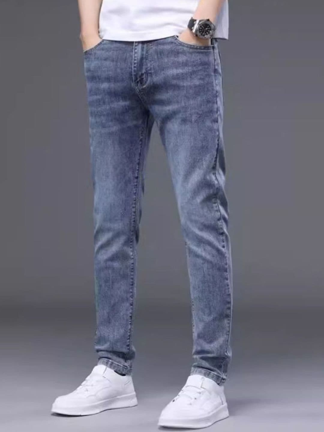 HERE&NOW Men Regular Fit Mid-Rise Light Fade Cotton Jeans - view 1