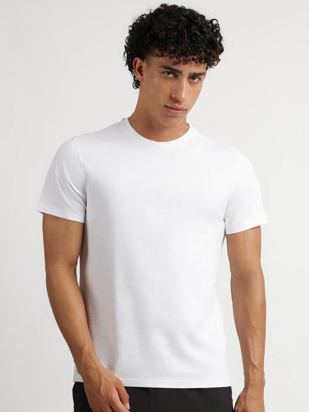 Reebok Brand Logo Printed Round Neck Short Sleeves Pure Cotton T-Shirt - view 1