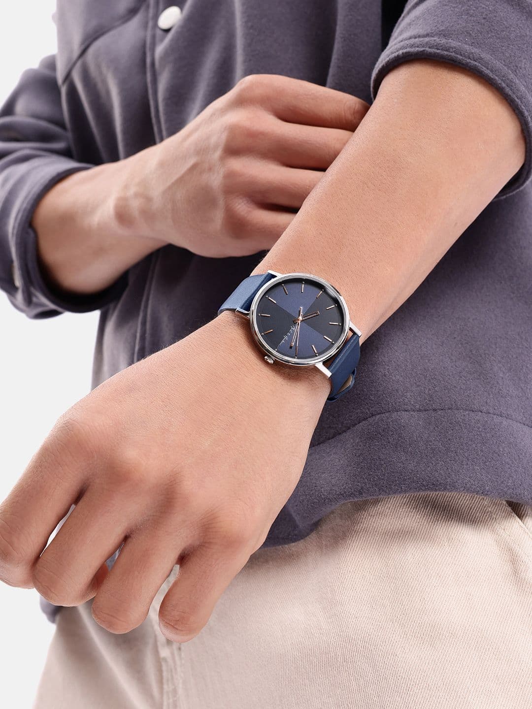 Mast & Harbour Unisex Brass Dial & Leather Straps Analogue Multi Function Watch - view 1