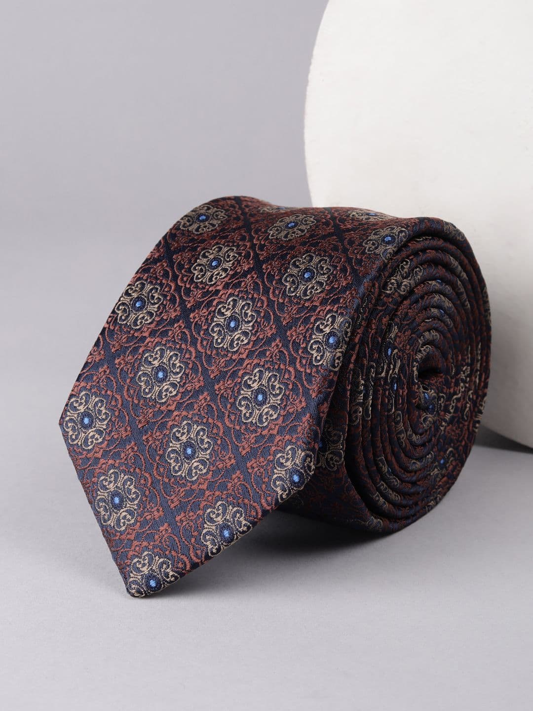 Louis Philippe Men Woven Design Embroidered Tie - view 1