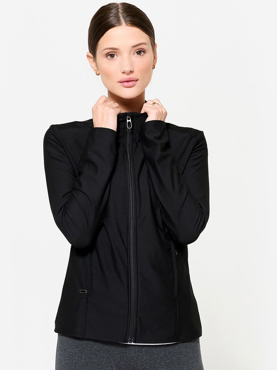 Decathlon Domyos - Women Black FJA 100 Stretchable Training Jackets - view 1