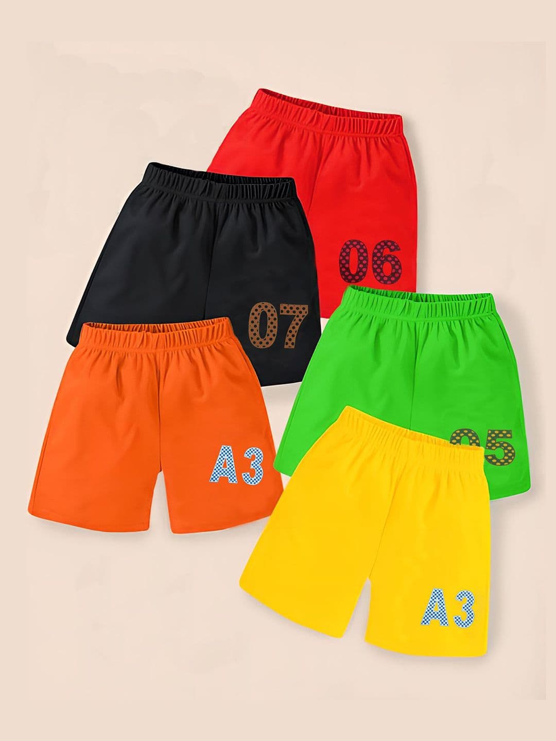 DON CARE Kids Pack Of 5 Cotton Sports Shorts - view 1