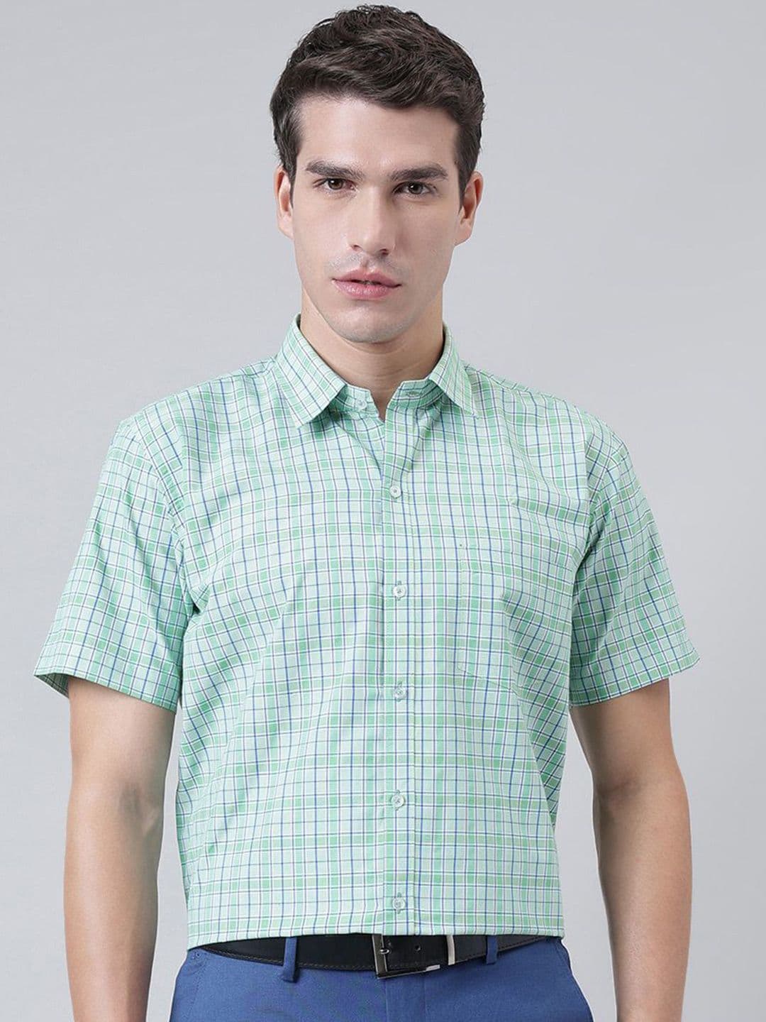 ACCOX Men Checked Spread Collar Cotton Formal Regular Fit Shirt - view 1