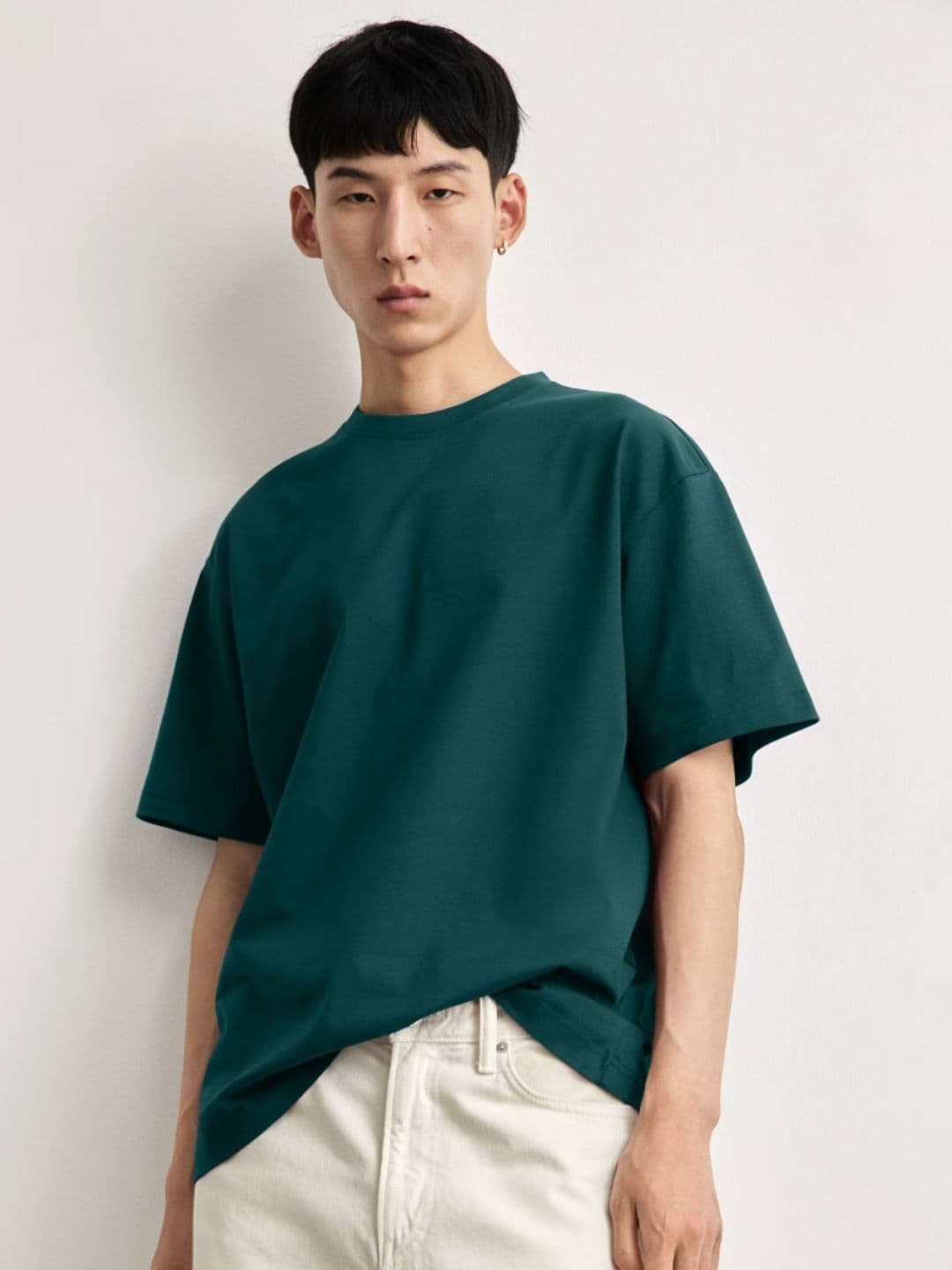 TOGS & TERRE Classic Drop-Shoulder Sleeves Cotton Oversized T-shirt - view 1