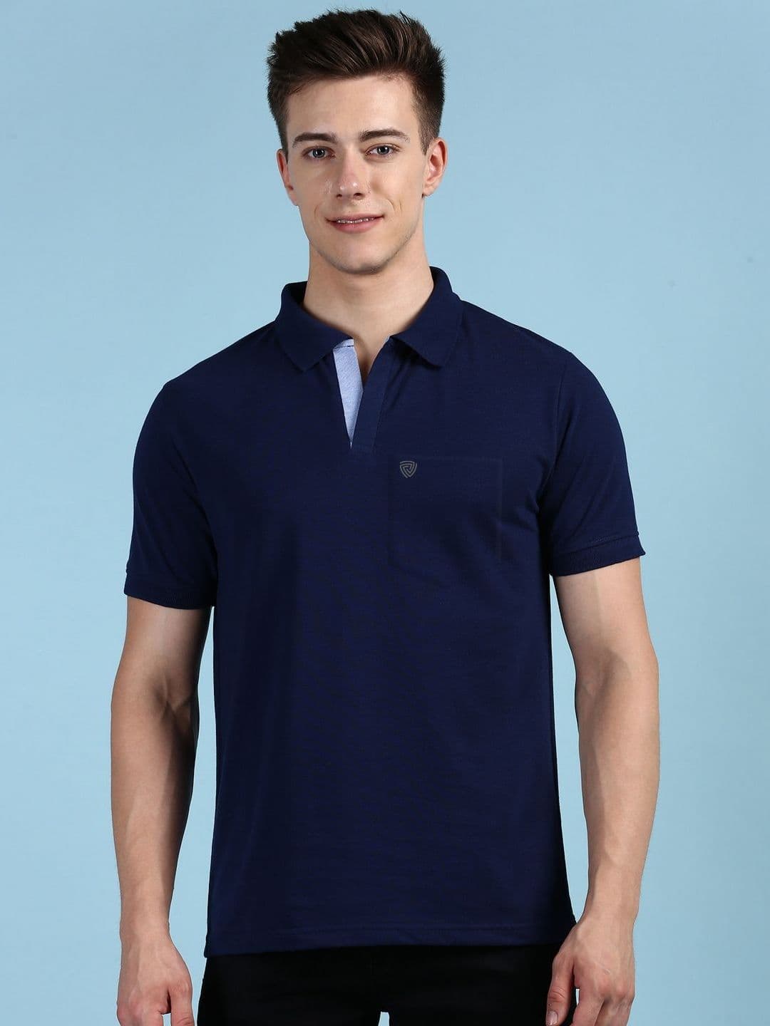 Lux Cozi Short Sleeves Polo Collar Cotton Regular Fit Casual T-Shirt - view 1