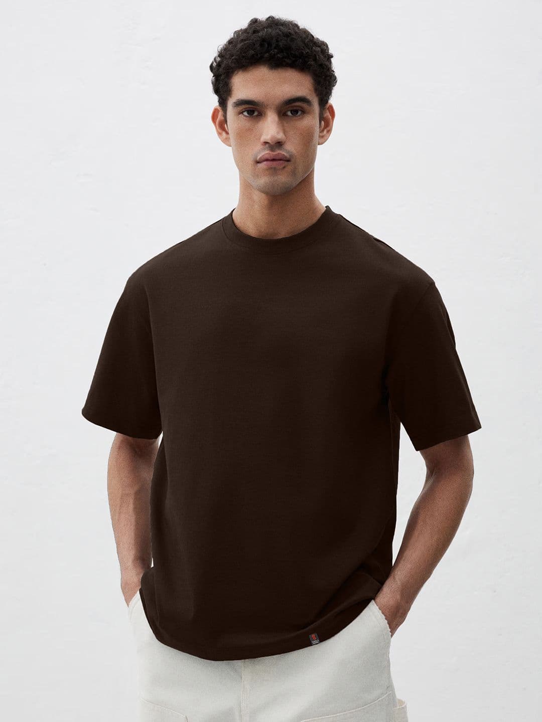 TOGS & TERRE Men Solid Round Neck Cotton Oversized T-shirt - view 1
