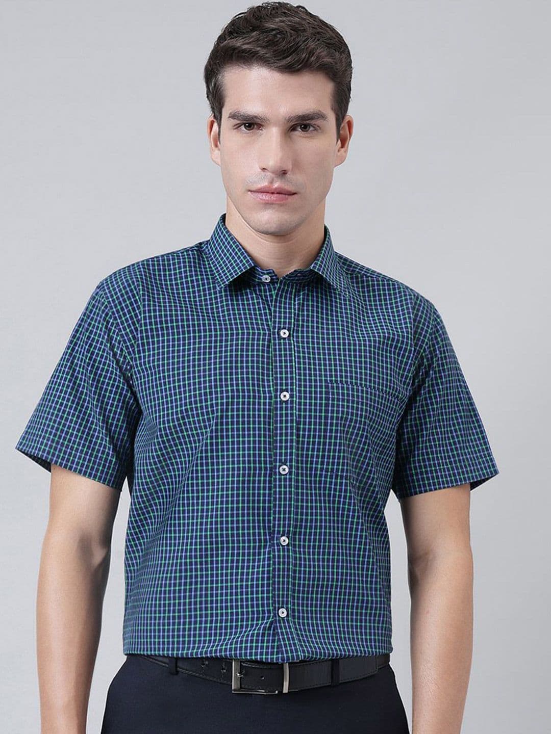 ACCOX Men Checked Spread Collar Cotton Formal Shirt - view 1