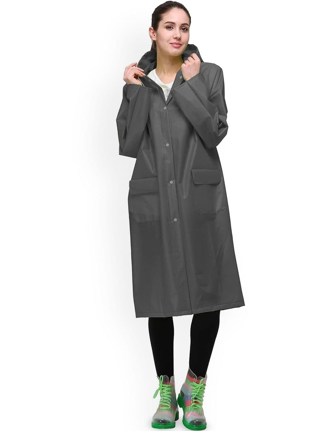 Alexvyan Water-Resistant Reusable Hooded Rain Jacket - view 1