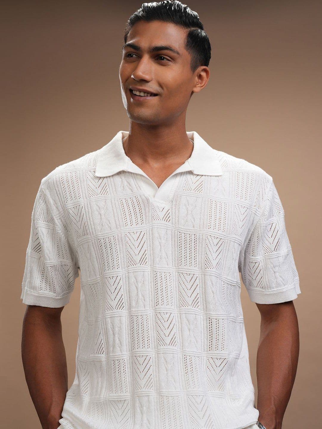 HIGHLANDER Men Mandarin Collar Relaxed Fit T-shirt - view 1