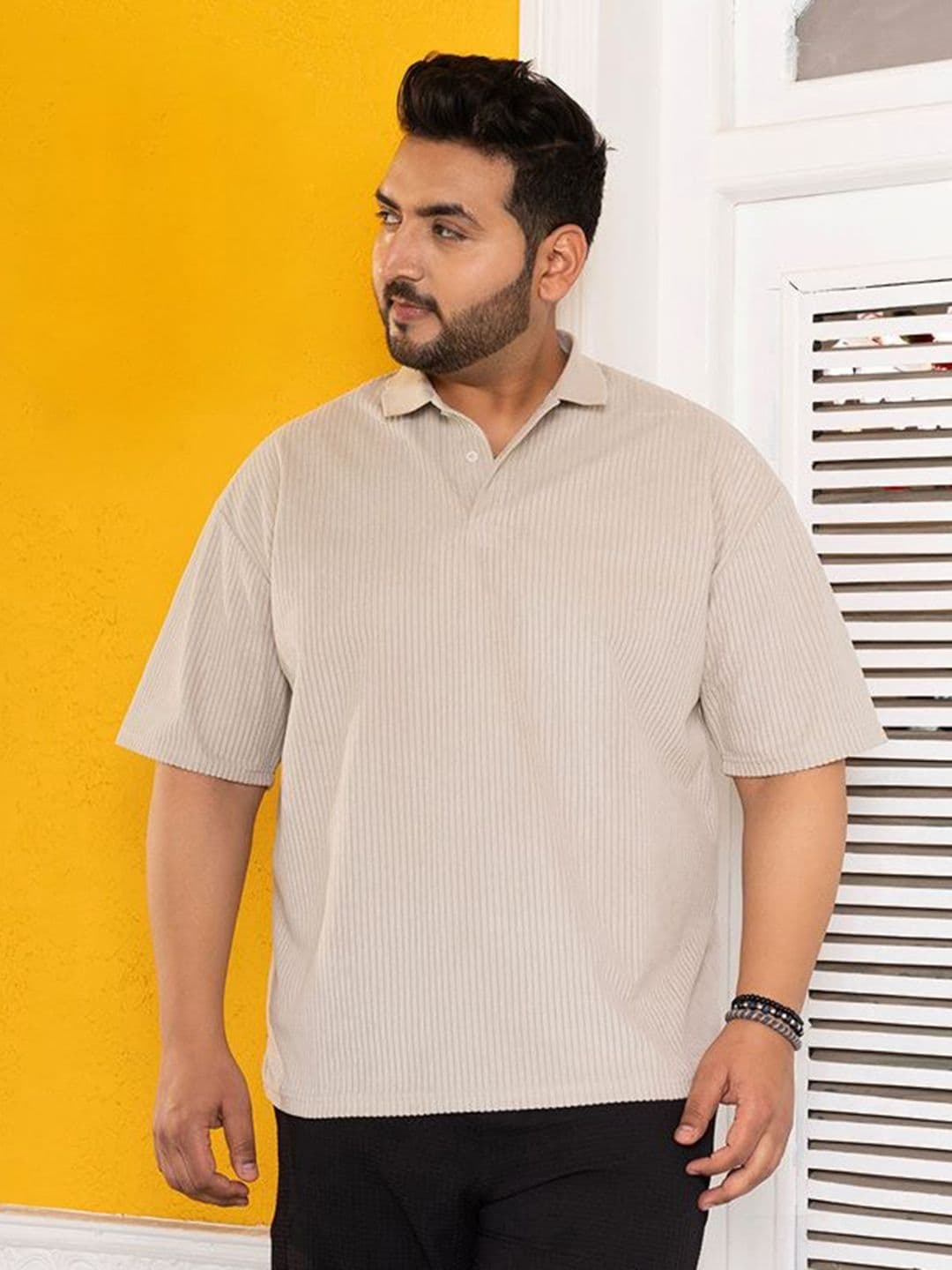 Instafab Plus Men Polo Collar Applique T-shirt - view 1