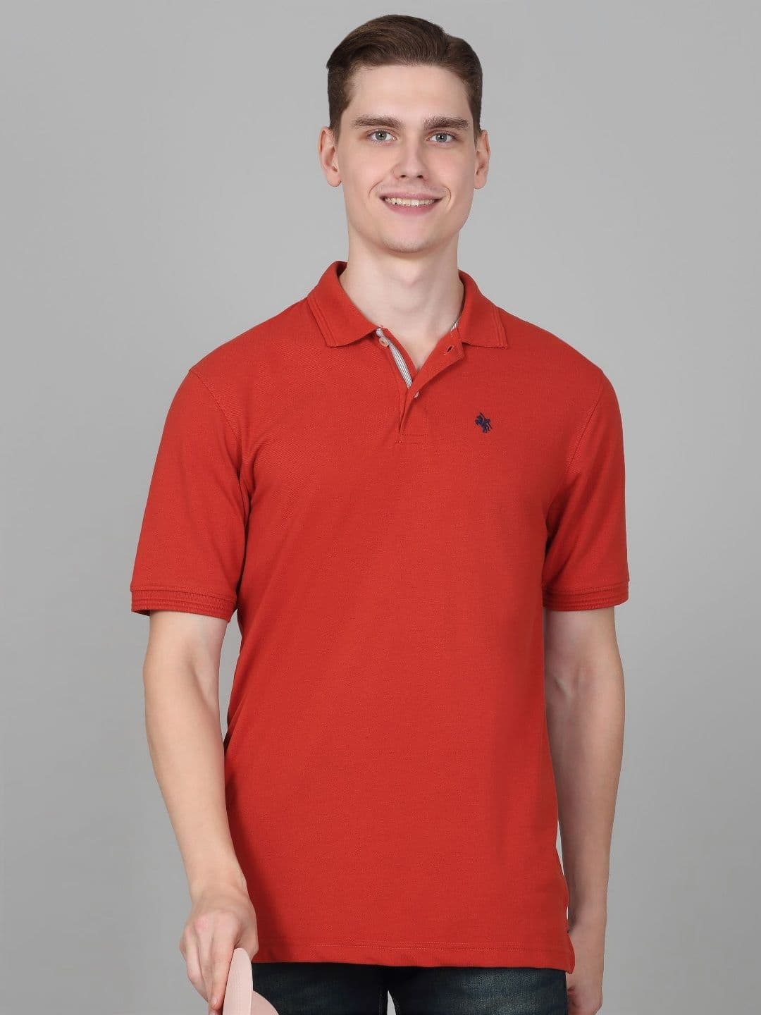 Cantabil Men Solid Polo Collar Cotton T-shirt - view 1
