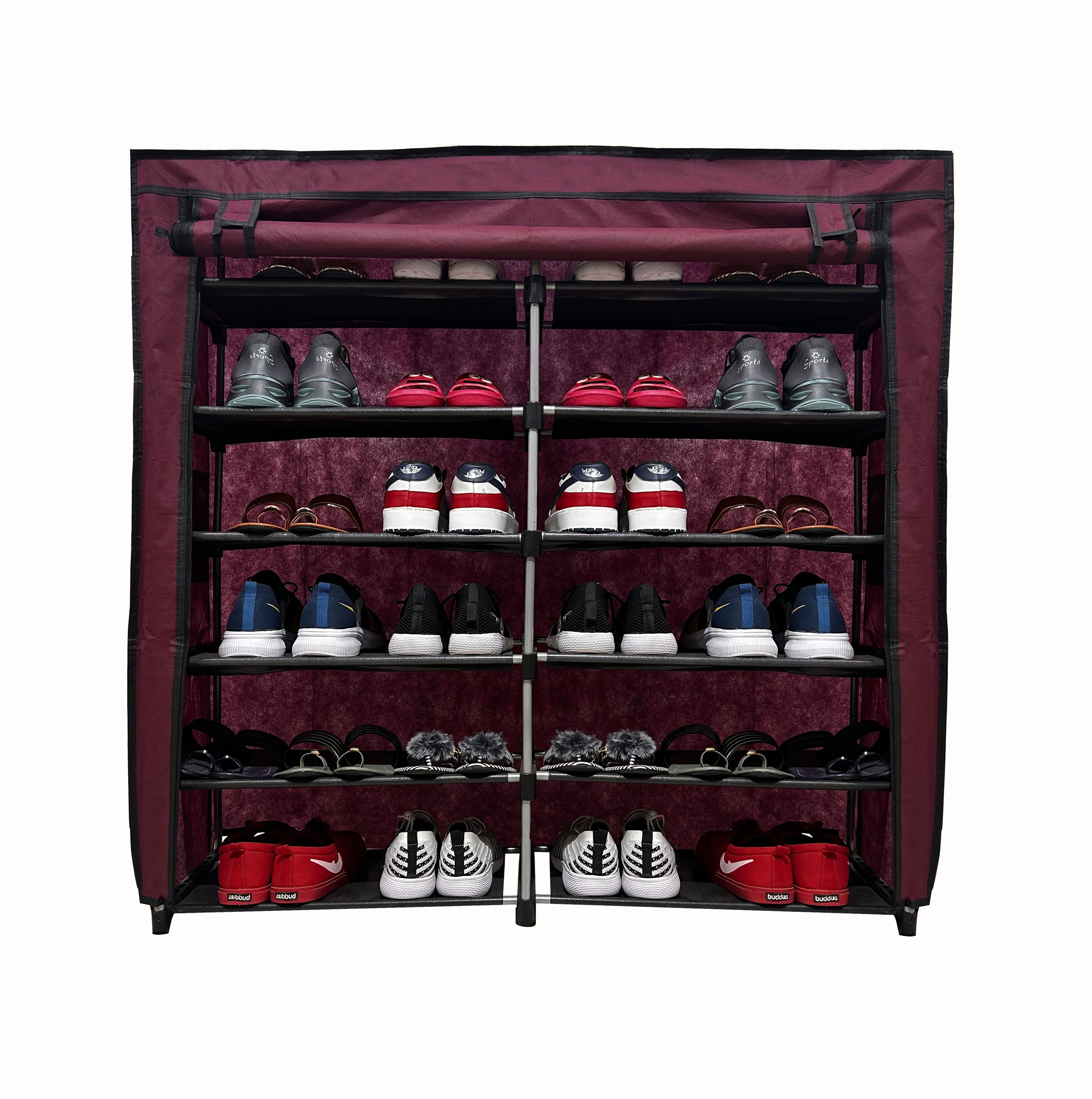 Rmerchants Maroon Stainless Steel 12 Shelves Shoe Rack - view 1