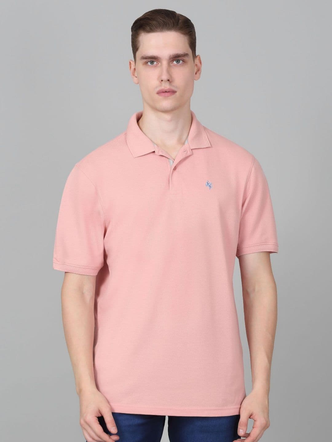 Cantabil Men Solid Polo Collar Cotton Relaxed Fit T-shirt - view 1