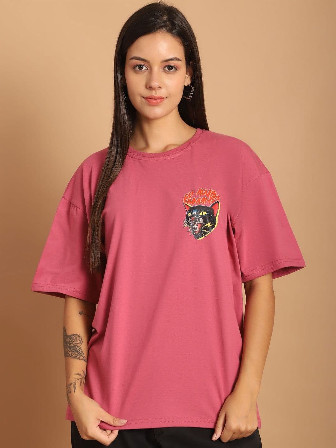 Metronaut Women Graphic Printed Round Neck Cotton Oversized T-shirt - view 1