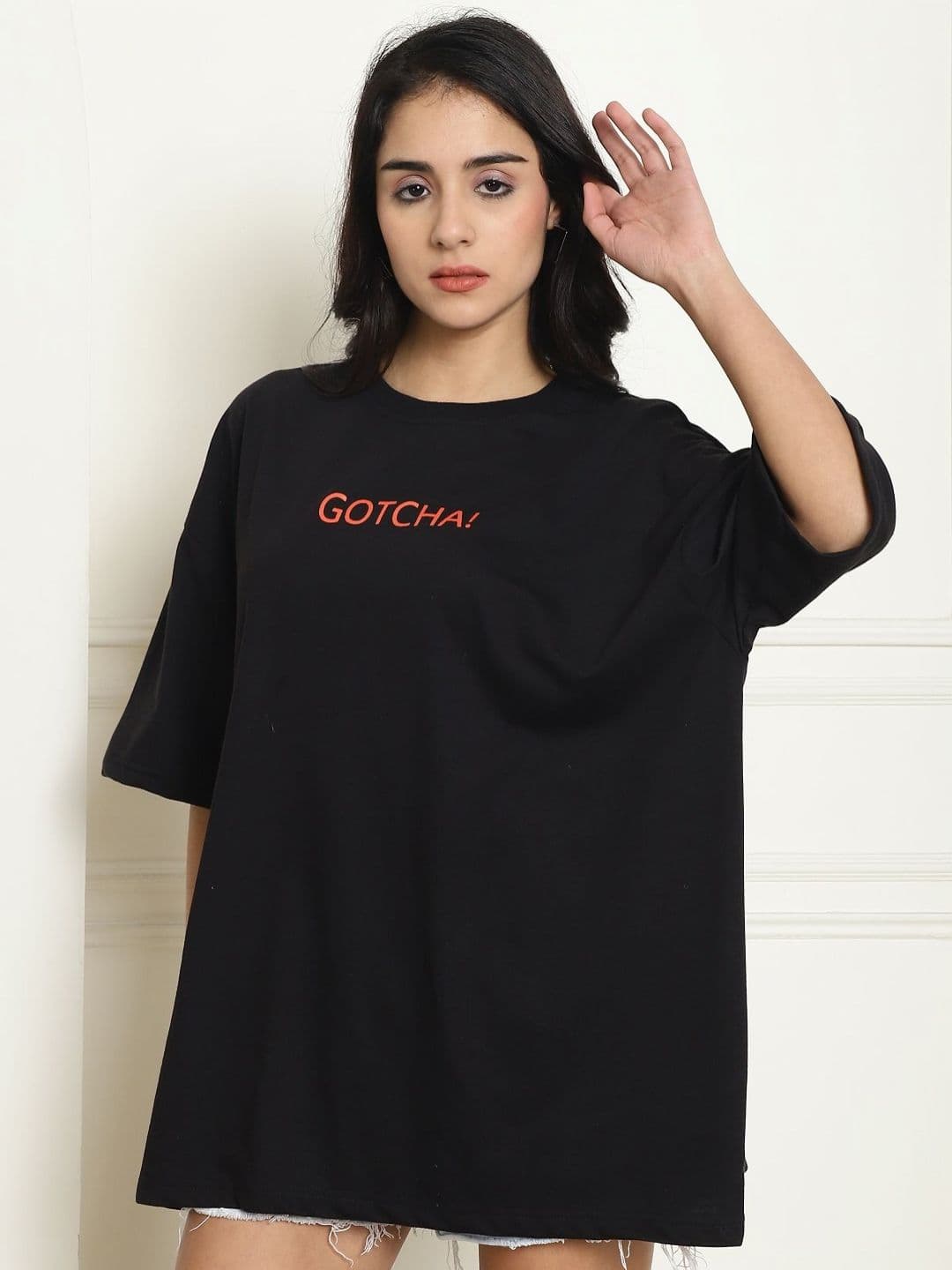 Metronaut Women Graphic Printed Round Neck Cotton Oversized T-shirt - view 1