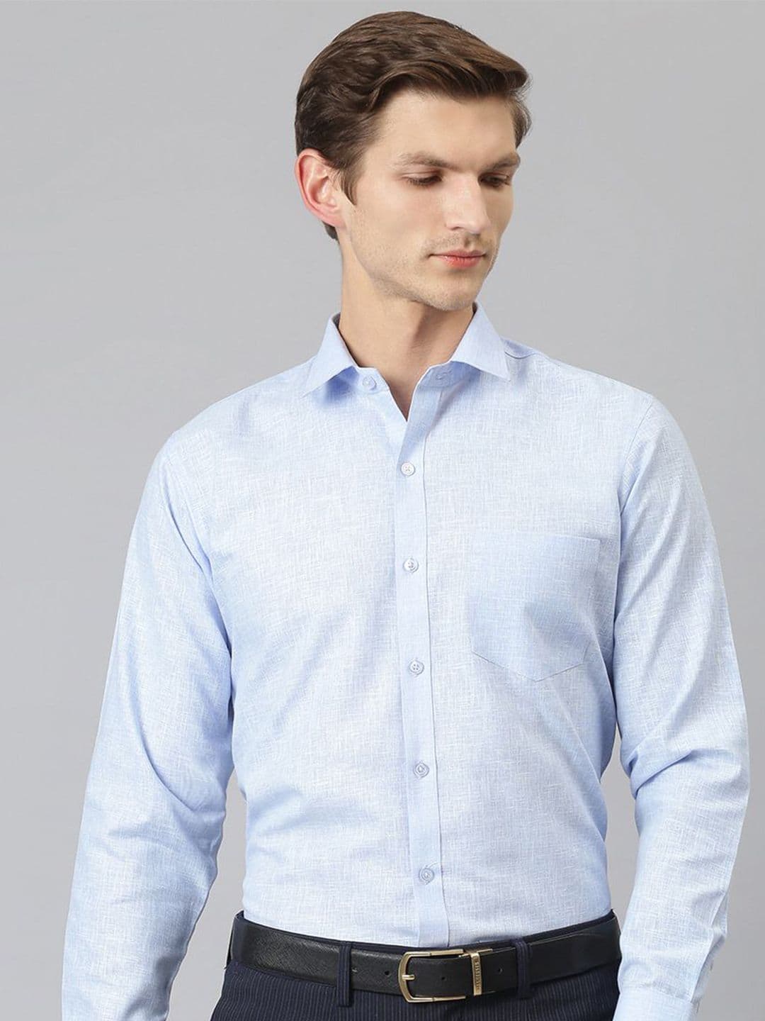 ACCOX Men Spread Collar Textured Formal Shirt - view 1