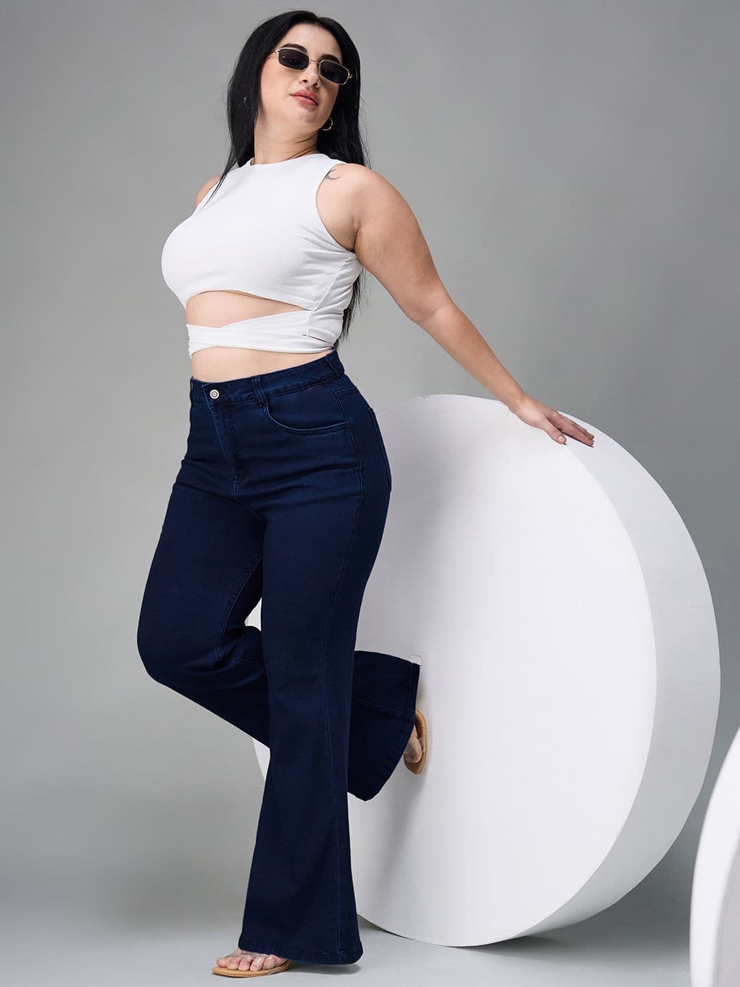 Miss Chase A+ Plus Size Women Bootcut High-Rise Stretchable Jeans - view 1