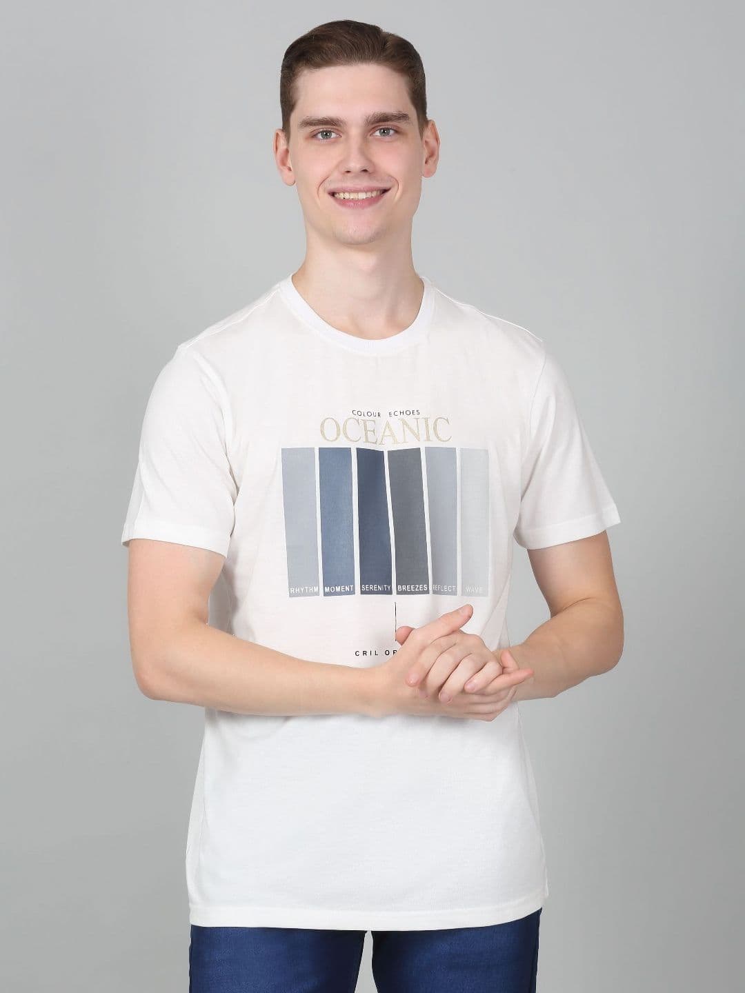Cantabil Men Graphic Printed Round Neck Cotton T-shirt - view 1