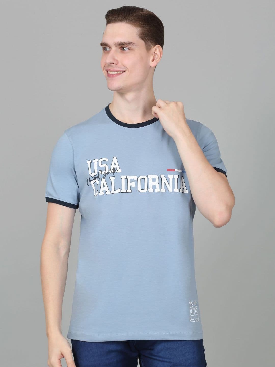 Cantabil Men Typography Printed Round Neck Cotton T-shirt - view 1