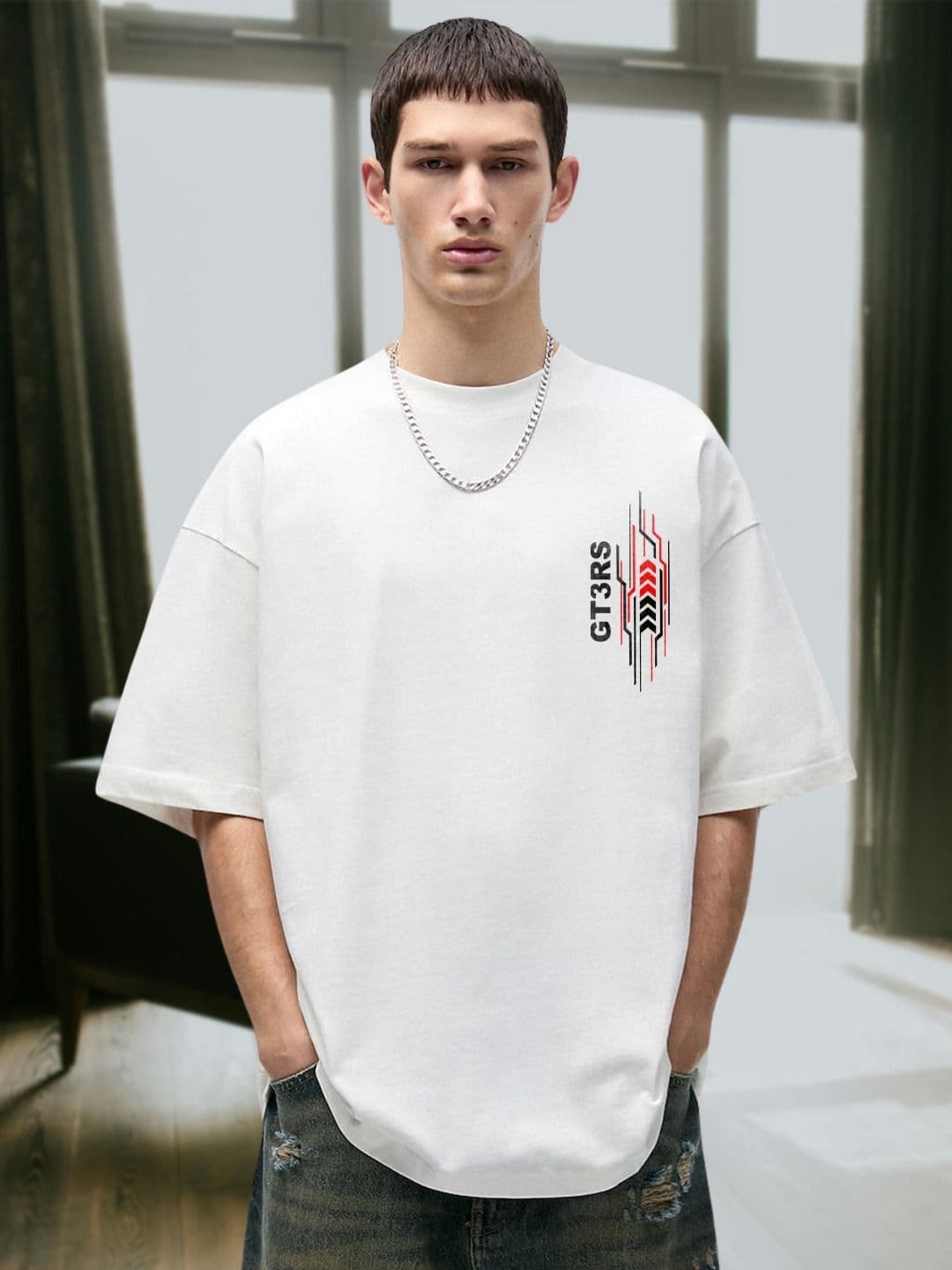 PRONK Men GT3RS Graphic Oversized T-shirt - view 1